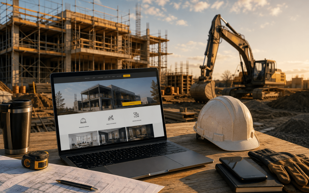 Site web pour entrepreneur en construction réalisé par Noir 90